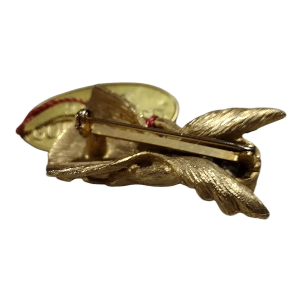 Vintage Creed 24k Gold Plated September Angel Brooch Pin‎